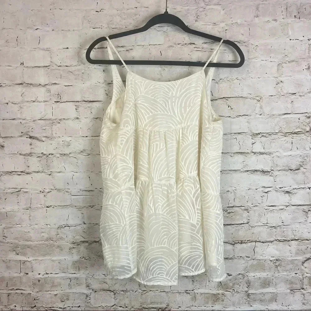 Anthropologie HD in Paris Burnout LALEH Tank Top Ivory Cami Spaghetti Strap XS - Picture 9 of 10